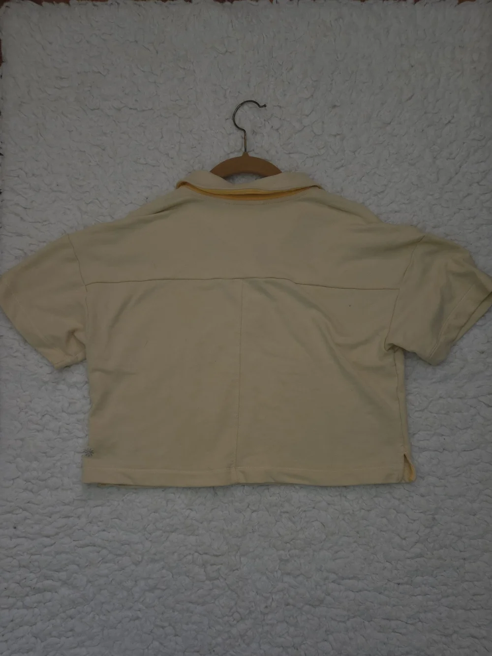 Athleta Girl Pale Yellow Polo Crop Top